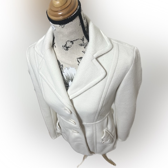 Forever 21 White Dress Coat Size Small - Picture 4 of 9